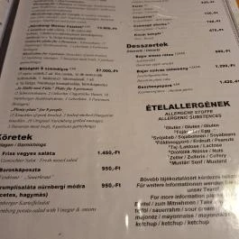 Kolbászda Vendéglátó Gasztronómiai Kft., Budapest - Étlap/itallap