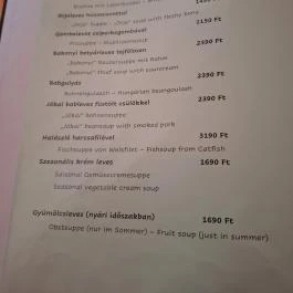 Korona Vendéglő Veszprémvarsány - Étlap/itallap