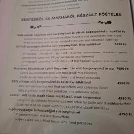 Korona Vendéglő Veszprémvarsány - Étlap/itallap