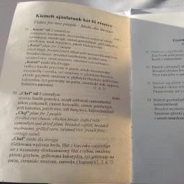 Korzó Étterem Eger - Étlap/itallap