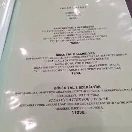 Kristály Étterem Törökszentmiklós - Étlap/itallap