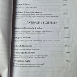 La Tarantella Budapest - Étlap/itallap