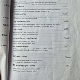 La Tarantella Budapest - Étlap/itallap