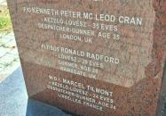 Lelőtt brit katonai gép emlékműve Mezőcsokonya