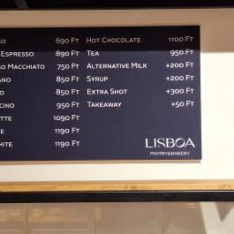 Lisboa Pastry & Bakery - Bartók Béla út Budapest - Étlap/itallap