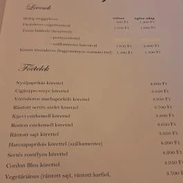 Luby-kastély Étterme Nagyar - Étlap/itallap