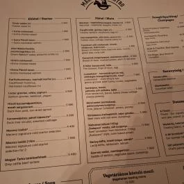 Macesz Bistro Budapest - Étlap/itallap