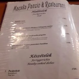 Macska Fogadó étterme Martonvásár - Étlap/itallap