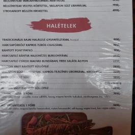 Malom Étterem, Baja - Étlap/itallap