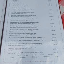 Márkói Csárda, Márkó - Étlap/itallap