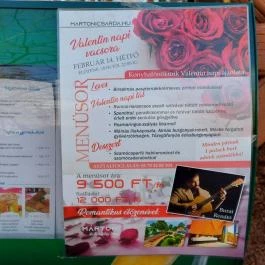 Mártoni Csárda, Szigetszentmárton - Étlap/itallap