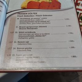 Márvány Étterem , Süttő - Étlap/itallap