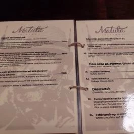 Matula Bistro Budapest - Étlap/itallap