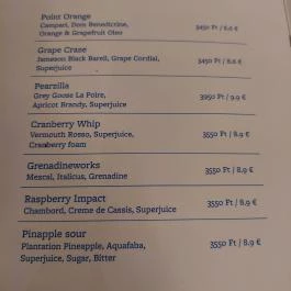 Mazel Tov Budapest - Étlap/itallap