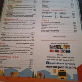 Megálló Étterem & Pizzéria, Adony - Étlap/itallap