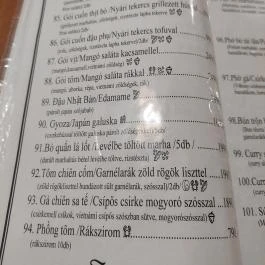Mekong Restaurant Budapest - Étlap/itallap