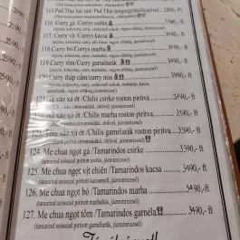 Mekong Restaurant Budapest - Étlap/itallap