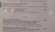 Menza Étterem & Kávézó Budapest - Étlap/itallap