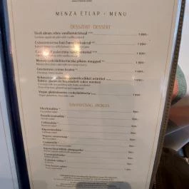 Menza Étterem & Kávézó Budapest - Étlap/itallap