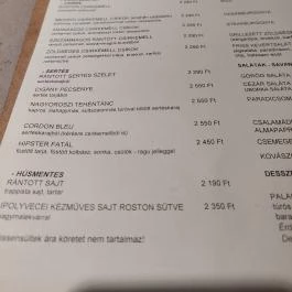 Miller's Inn Étterem, Nagyoroszi - Étlap/itallap