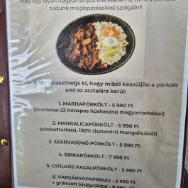 Mimama Konyhája Budapest - Étlap/itallap