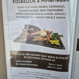 Mimama Konyhája Budapest - Étlap/itallap