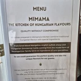 Mimama Konyhája Budapest - Étlap/itallap