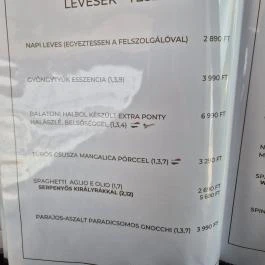 Mimama Konyhája Budapest - Étlap/itallap