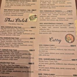 Ms Asia bowls and rolls, Budapest - Étlap/itallap