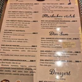 Ms Asia bowls and rolls, Budapest - Étlap/itallap