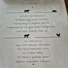 Műgáti Csárda Nick - Étlap/itallap