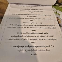 Muskátli Csárda Zengővárkony - Étlap/itallap