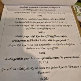 Muskátli Csárda Zengővárkony - Étlap/itallap