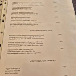 Muskátli Vendéglő Ábrahámhegy - Étlap/itallap