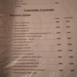 Muskátli Vendéglő Csokonyavisonta - Étlap/itallap