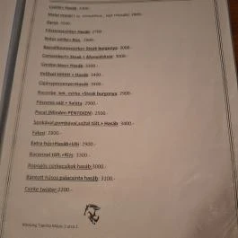 Mustang Étterem Tapolca - Étlap/itallap