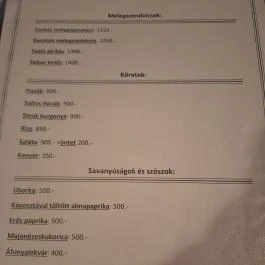 Mustang Étterem Tapolca - Étlap/itallap