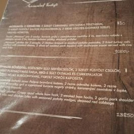 Múzeumkert Vendéglő & Panzió Sátoraljaújhely - Étlap/itallap