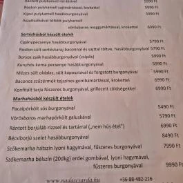 Nádas Csárda Balatonkenese - Étlap/itallap