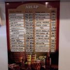 Napfény Presszó Dömös - Étlap/itallap