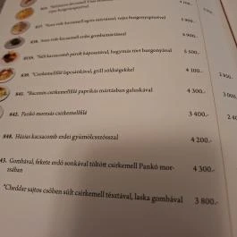 Napkelte Panzió étterme Napkor - Étlap/itallap
