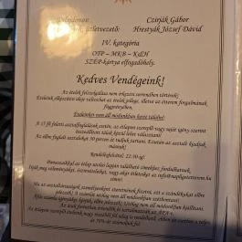 Napliget Étterem Nagycserkesz - Étlap/itallap