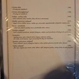 Napliget Étterem Nagycserkesz - Étlap/itallap