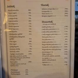 Napliget Étterem Nagycserkesz - Étlap/itallap