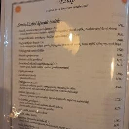 Napliget Étterem Nagycserkesz - Étlap/itallap