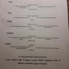 No Flanc Étel-Ital Manufaktúra Budapest - Étlap/itallap