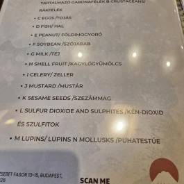 NS Asian cuisine Budapest - Étlap/itallap