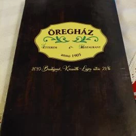 Öregház Étterem Budajenő - Étlap/itallap