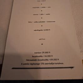 Pajta Étterem, Ôriszentpéter - Étlap/itallap