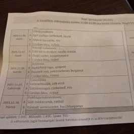 Pannónia Vendéglő Solt - Étlap/itallap